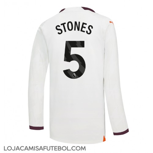 Camisa de Futebol Manchester City John Stones #5 Equipamento Secundário 2023-24 Manga Comprida